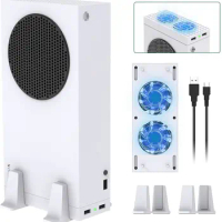 Vertical Stand with Cooling Fans for Xbox Series S Console Dual High Speed Adjustable Fans for Xbox Series S Gaming Accessories