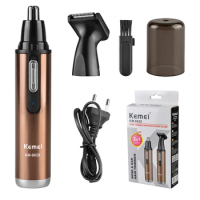 KEMEI 2in1 Electric Nose Hair Trimmer and Hair Clipper Set Safety Facial Care Shaving Trimmer for Male and Female KM-6629