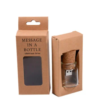 Glass Bottle USB 2.0 Flash Drive Free Custom LOGO Pen Drives Wedding Photography Gifts Memory Stick 64GB/32GB/16GB/8GB/4G U Disk