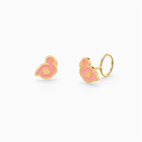 LITTLETHINGSHEWEAR - Anting Emas Anak Flamingo - Anting Loop End Anting Toge Kids Cantik