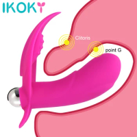 IKOKY Wearable Vibrator Dildo G Spot Clitoris Stimulator Vibrating Panties Vaginal Massage 10 Frequency