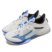 Mizuno 羽球鞋 Wave Claw NEO 2 寬楦 男鞋 白 藍 桌球鞋 室內運動 回彈 美津濃 71GA2270-26