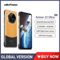 Ulefone Armor 23 Ultra 5G Rugged Phones 512GB ROM 55W Wireless Charging Cellphone 64MP Night Camera Mobile Satellite Phone NFC