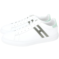 HOGAN H365 H 撞色麂皮牛皮繫帶運動鞋 小白鞋(男鞋/綠色)