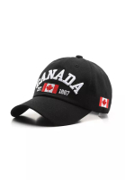 Kings Collection 加拿大刺繡楓葉旗黑色可調節棒球帽 KCHT2318a