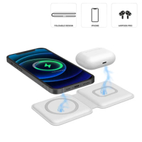 2 In1 Qi Wireless Charger Fast Charging Pad For iPhone 12 Pro/Pro Max/Mini 20W PD Fast Charger For AirPods Pro Portable Charger