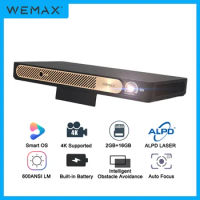WEMAX Go Advanced Smart ALPD Laser Projector 1080P 4K Mini Portable 600 ANSI Smart OS WiFi BT Built-in Battery Laser Projector