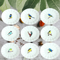 日本 九谷燒 日本小鳥圖鑑 醬油碟 共10款 鳥奴 賞鳥 碟子 筷架 點心碟 盤子[日本製]