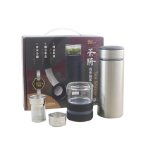 美迪達真空泡茶杯550ml-銀色