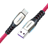 HA11 5A Fast Charging Type-c Cable 1m 2m Flash Charging Zinc Alloy Luminous Cable Suitable For Huawei And Xiaomi Mobile Phones