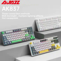AJAZZ AK873 Hot Swap Mechanical Keyboard 87 Keys Bluetooth Wireless Gaming Keyboard RGB Backlit PBT Keycaps for Gamer Laptop PC