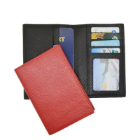 Cowhide Leather Passport Holder Composite Real Skin Soft Candy Color Cover For The Passport Case wit