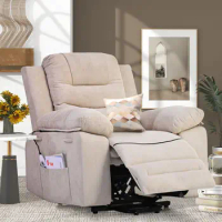 Massage Recliner,Power Lift Chair for Elderly with Adjustable Massage and Heating Function and Side Pocket
