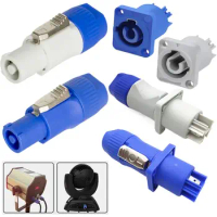 3 PIN AC Powercon Connector Male Plug NAC3FCA NAC3FCB AC Power Plug 20A Aviation Socket for Stage Light LED Screen Blue/White
