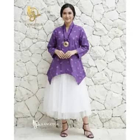 BLOUSE SEMI KEBAYA LINGGAR AYU | BLUS SEMI KEBAYA JUMPUTAN HANDMADE ASLI SOLO S UNGU TUA
