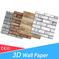 3D Wall paper Marble Brick Peel and Self-Adhesive Wall Stickers Waterproof DIY Kitchen Bathroom Home Wall Stick PVC Tiles Panel
