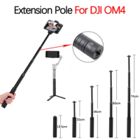For DJI OM4 Handheld Gimbal Osmo Pocket/Osmo Action/GoPro Camera Aluminum Alloy Telescopic Extension Pole Tripod Accessories