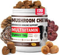 Turkey Tail Mushroom for Dogs Immune Support 170 Chews Organic Mushroom Chews for Dogs Lumps & Bumps
