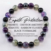Empath Healer bracelets womens daily jewelry gift for lady girls student friend summer fashion Amethyst Gemstone beads bangles