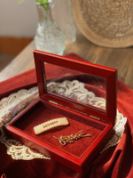 中式紅實木玻璃珠寶首飾手表項鏈戒指收納飾品陳列展示收藏禮盒