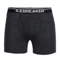 【Icebreaker】男款 Anatomica 美麗諾羊毛超薄款四角開口內褲.彈性衛生褲(IB103030 灰黑)
