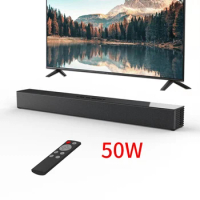 50W TV Mini Soundbar Home Theater Sound Bar Wireless Bluetooth 5.0 HiFi Speaker for TV/PC Wall-mounted Caixa De Som