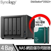 Synology群暉科技 DS923+ NAS 搭 Synology HAT3300 Plus系列 6TB NAS專用硬碟 x 2