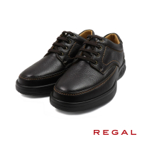 NAGASHIRO永城皮鞋 REGAL日本原廠XE超輕量鹿皮綁帶休閒鞋 深棕色(341W-DBR)
