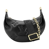 二手品 Louis Vuitton LV路易威登 Over The Moon鏈帶斜背半月包(M59799-黑)