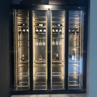 Custom light luxury stainless steel wine cabinet Wine cellar storage high-end liquor cabinconstant temperature red wine cabinet