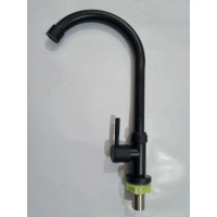 PROMO Kran sink pipa Hitam stainless meja / Kran cuci piring hitam stainless
