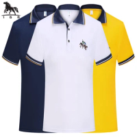 polo shirt men 6XL 7XL 8XL Summer new high quality mens short-sleeved polo shirt embroidery Men's business casual polo shirt T02