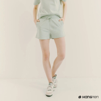 【Hang Ten】女裝-毛巾布刺繡短褲(綠)
