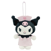小禮堂 【限購排單不保單】Sanrio 三麗鷗 酷洛米 絨毛玩偶吊飾 (黑帽護士 變裝50週年)