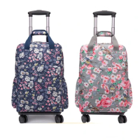 Women wheeled backpack Rolling shopping bag with wheels women travel trolley bag 20 inch travel rolling luggage bags with wheels