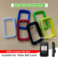 Bryton Rider 860 Bike Computer Silicone Cover Cartoon Rubber protective case + HD film (For Bryton Rider 860)