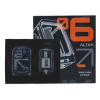 Atomizer Vape Alexa The Six RBA For Boro & DotAio Authentic By Alexa.nation WHITE FROSTED UV BLACK