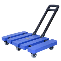 All Universal Wheel Hand Buggy Foldable and Portable Trolley Lever Car Household Trolley Luggage Trolley Pull Goods Platform