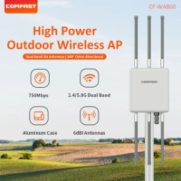 High Power Outdoor Router AP 750Mbps 2.4&amp;5.8GHz WiFi Amplifier 6dBi Antennas Long Range Extender Repeater Access Point CF-WA860