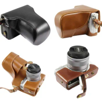 Precise Full body Fit PU leather digital camera case bag cover for Canon EOS M10 M100 EOS M200 15-45mm With Strap
