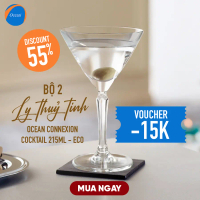[Cam kết đổi trả nếu vỡ] OCEAN Bộ 2 ly thuỷ tinh Ocean Connexion Cocktail 215ml - Chính Hãng