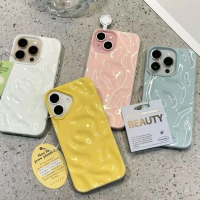 เคสโทรศัพท์จีบคลื่น INS น่ารัก เข้ากันได้กับ iPhone Series เนื้อดาวตก ป้องกันพรีเมี่ยม ipone  13 ipo