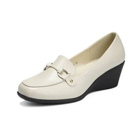 Sepatu Wedges Wanita Korea Vania Kulit Sintetis 40 CREAM