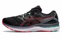 GEL NIMBUS 23 2E WIDE BLACK ELECTRIC RED