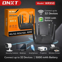 Bộ Phát WiFi Từ SIM 4G/5G WR950- WiFi 6, 6 Anten Mạnh, Pin Dự Phòng 5000mAh