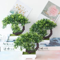 20cm Artificial Guest Greeting Potted Bonsai Small Simulation Pine Tree Plants Bonsai Home Garden Bedroom Balcony Party Supplies