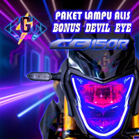 Lampu Alis DRL Honda CB150R Old dan CB150R New Bonus Mata Devil Lampu Flexible Variasi Senja LED Mot
