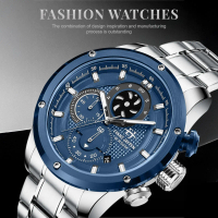 jam tangan Evans Jayden Jam Tangan Pria 9627 Rantai Kaca Sapphire Chronograph Water Resistant 5 ATM