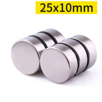 25x10 mm Strong Cylinder Rare Earth Magnet 25mmX10mm Round Neodymium Magnets 25x10mm N35 Disc Magnet 25*10 mm