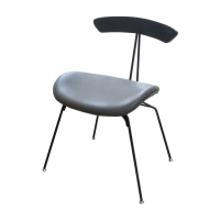 【BODEN】奧瑪工業風皮革餐椅/灰色造型椅/單椅